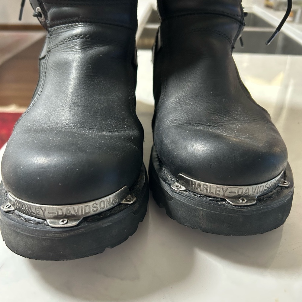 Harley-Davidson Black Leather Boots Womens 9.5 - Picture 7 of 8